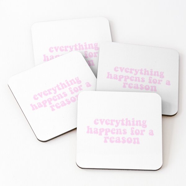 Item preview, pink preppy saying everything happens for a reason designed and sold by feliciadesigns.