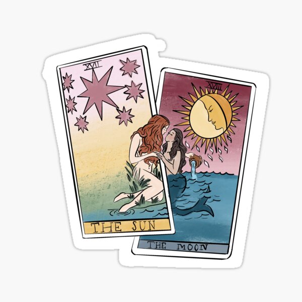 Item preview, sun and moon tarot card designed and sold by AinsleyCreates.