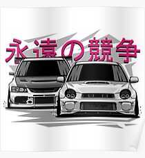 Impreza STI vs Lancer Evolution Poster