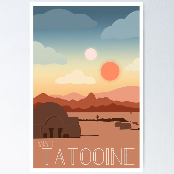 Vista previa del artículo con la obra «Visita Tatooine», diseñado y vendido por lindseykae.