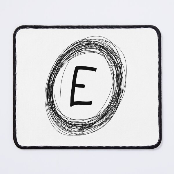 Item preview, E initial black circle monogram designed and sold by Words-Artist.