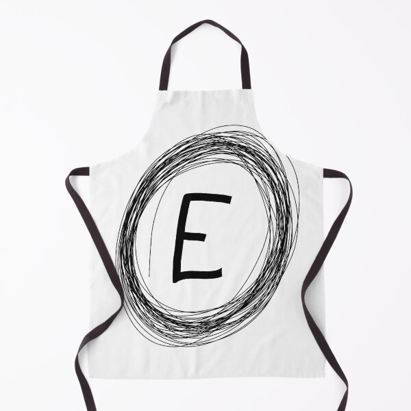 Item preview, E initial black circle monogram designed and sold by Words-Artist.