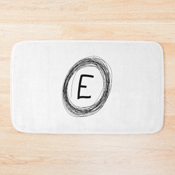 Item preview, E initial black circle monogram designed and sold by Words-Artist.