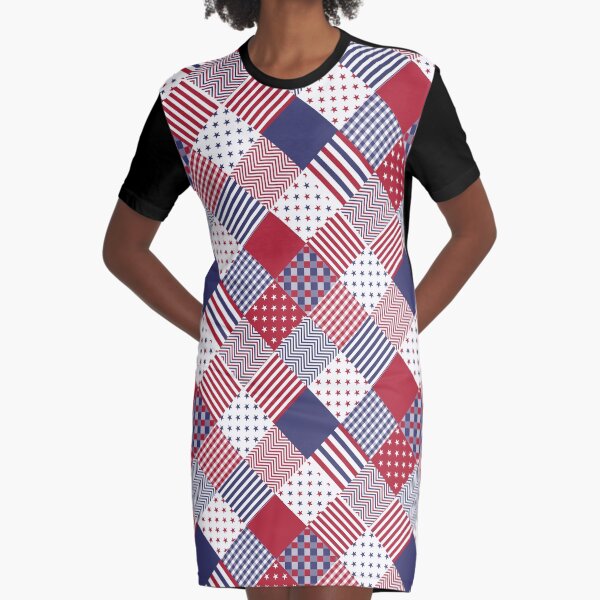 womens red white and blue sundress
