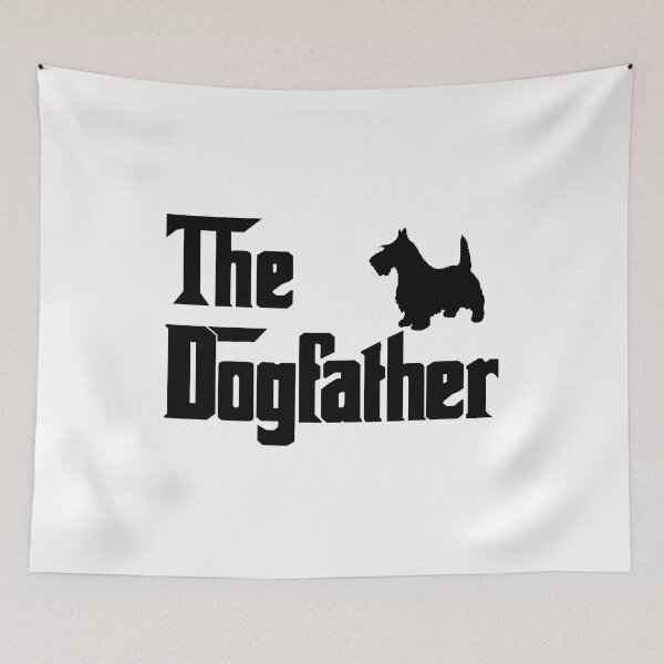 Item preview, The Dogfather Scottish terrier Funny Fun Cool Dog Owner Shirt, Cool Scottish terrier Dad owner Lovers Dog Father, Scottish terrier owner Christmas birthday gift designed and sold by xlnv.