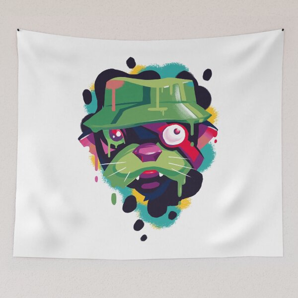 Item preview, Trippy Retro 80s Graffiti Spray Paint Drip Art Funny Otter designed and sold by Stephen Scharf.