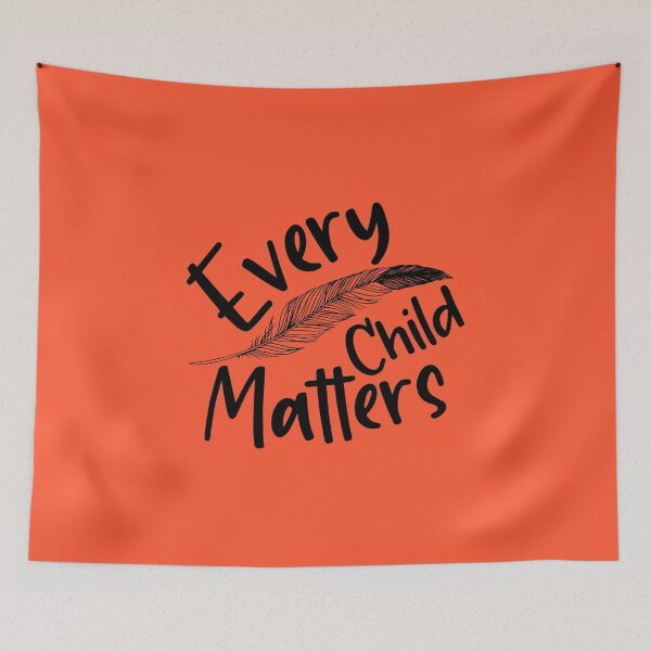 Aperçu de l'œuvre T-shirt Chaque enfant compte, Journée du chandail orange au Canada, Propriété autochtone, Manifestation contre les pensionnats indiens, Chaque Enfant Compte créée et vendue par RedArtsDesign.