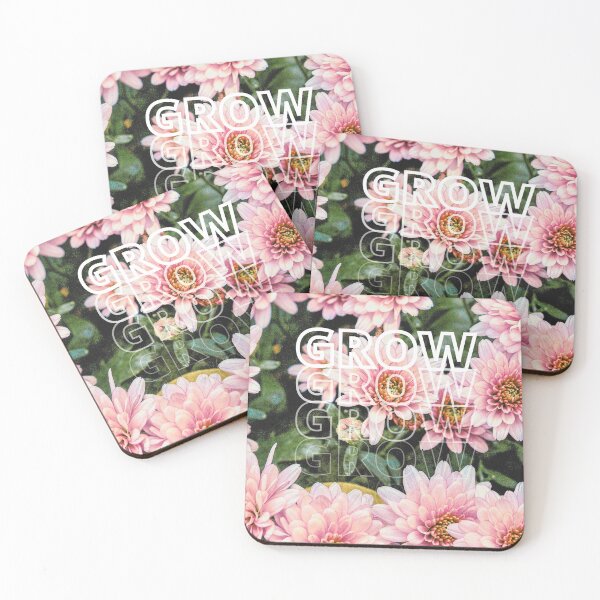 Item preview, GROW (above) - Bright Pink Flowers designed and sold by AliceSLee.
