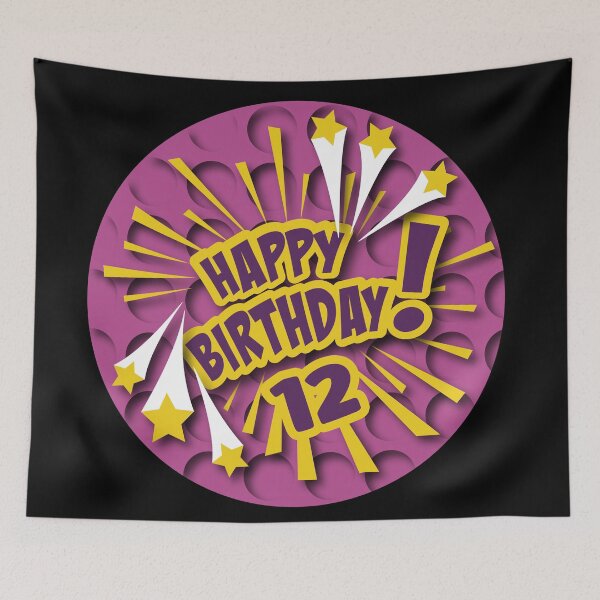 Aperçu de l'œuvre Anniversaire 12 ans mauve créée et vendue par Astralia.