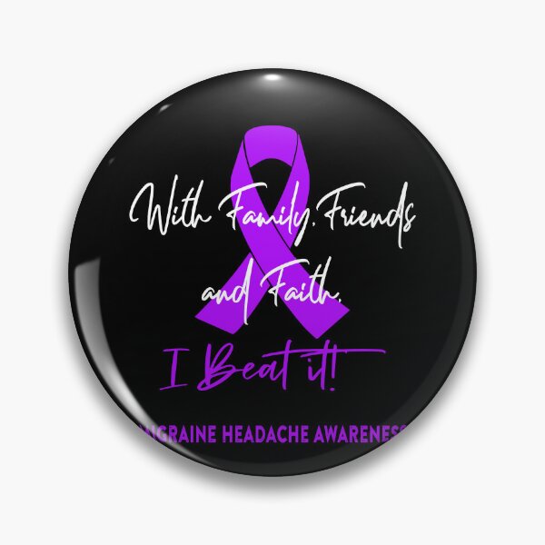 Item preview, Migraine Headache Warrior - With Family, Friends, and Faith - I BEAT IT! designed and sold by Robbsyn.