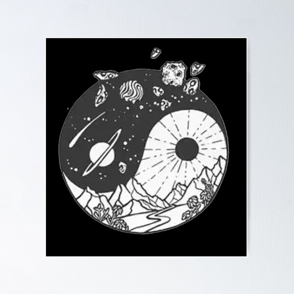 lunar solar yin yang sign - intergalactic celestial balance Art Print by  stinkpad