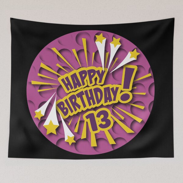 Aperçu de l'œuvre Anniversaire 13 ans mauve créée et vendue par Astralia.