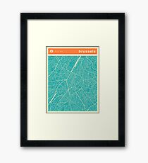BRUSSELS MAP Framed Print