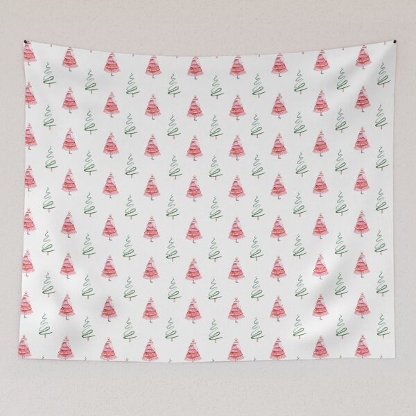 Item preview, Watercolor hand painted cute Christmas tree digital painting, repeat pattern designed and sold by tiana-geo.