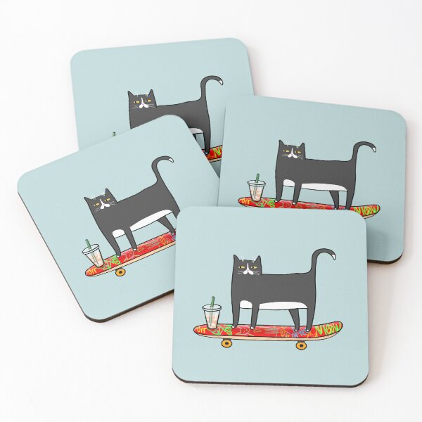 Item preview, Skater Kitty designed and sold by KilkennyCat Art.