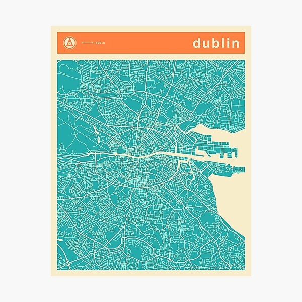 DUBLIN MAP Photographic Print