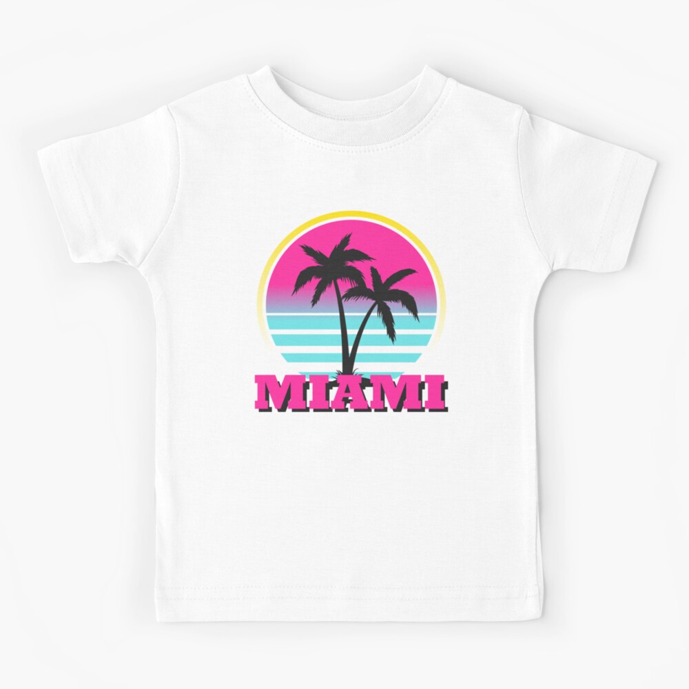 Cheap Custom Pink Lakes Blue-Black 3D Miami Palm Trees City
