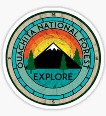 OUACHITA NATIONAL FOREST ARKANSAS HOT SPRINGS LAKE MOUNTAINS EXPLORE CAMPER Sticker
