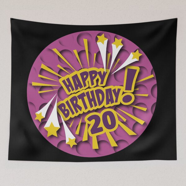 Aperçu de l'œuvre Anniversaire 20 ans mauve créée et vendue par Astralia.