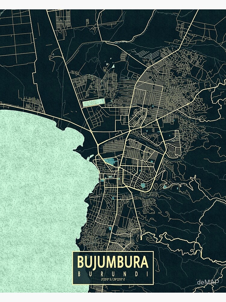 "Bujumbura City Map of Burundi - Summer" Poster for Sale by deMAP