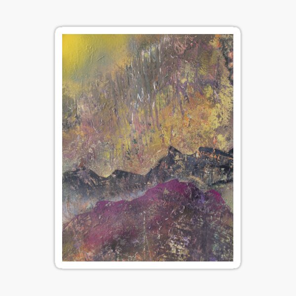Sunshine over craggy landscape Sticker