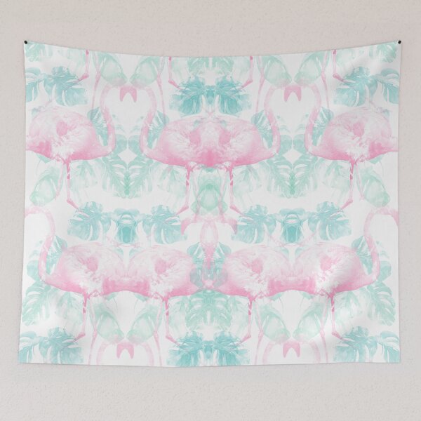 Item preview, Flamingos and Monsteras designed and sold by StudioRuiFaria.