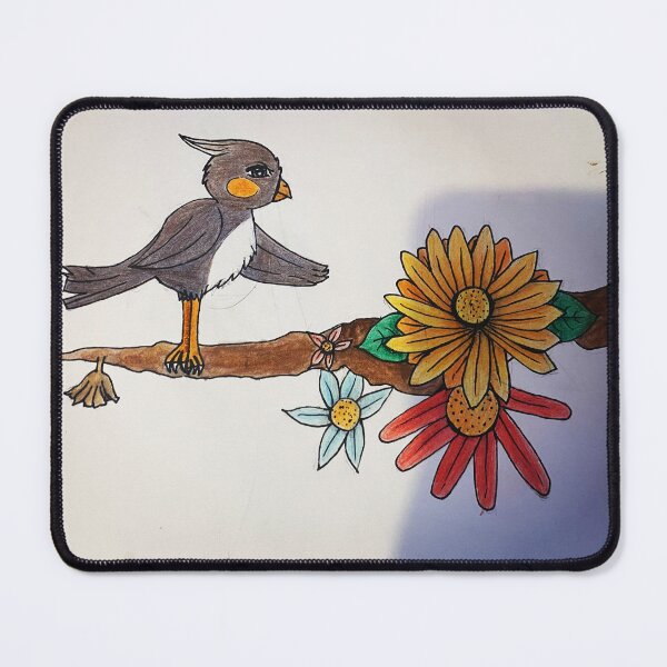 Item preview, A cute little bird who likes flowers designed and sold by KittyArt420.