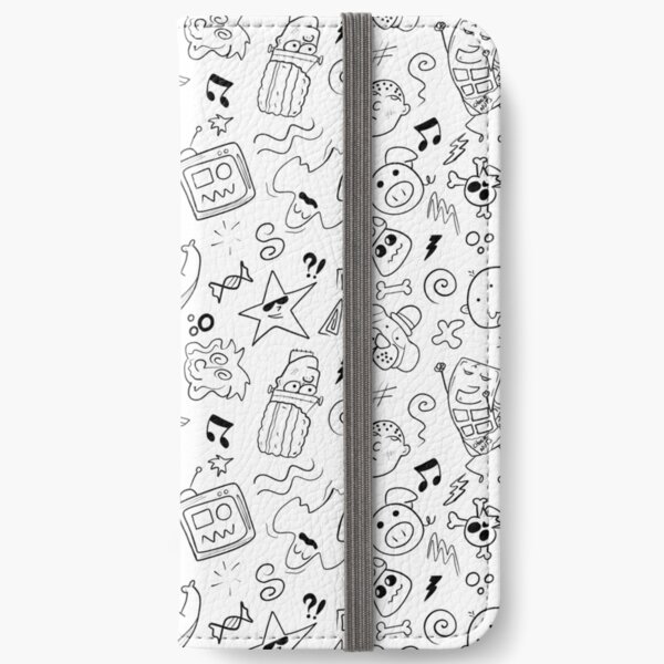 Doodles White and Black iPhone Wallet