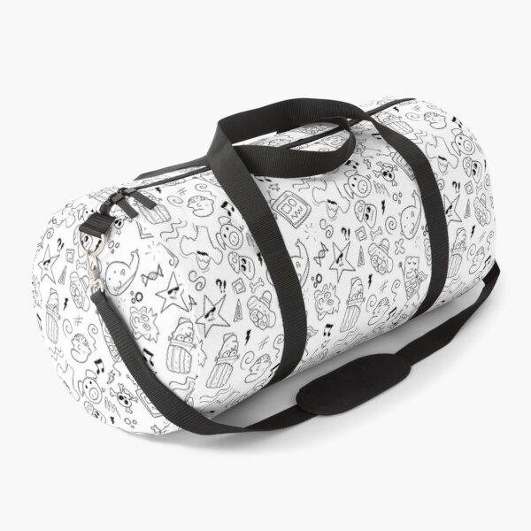 Doodles White and Black Duffle Bag