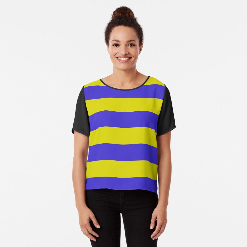 All Over Graphic Tee | Light Yellow, Royal Blue, and Midnight Blue Colored Pattern of Stripes by Aponxdesigns - XX-Large - Society6