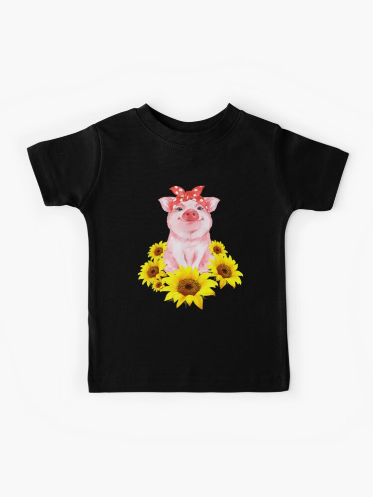 Cute Pig And Sunflower T-Shirt Cute Pig And Sunflower T-Shirt