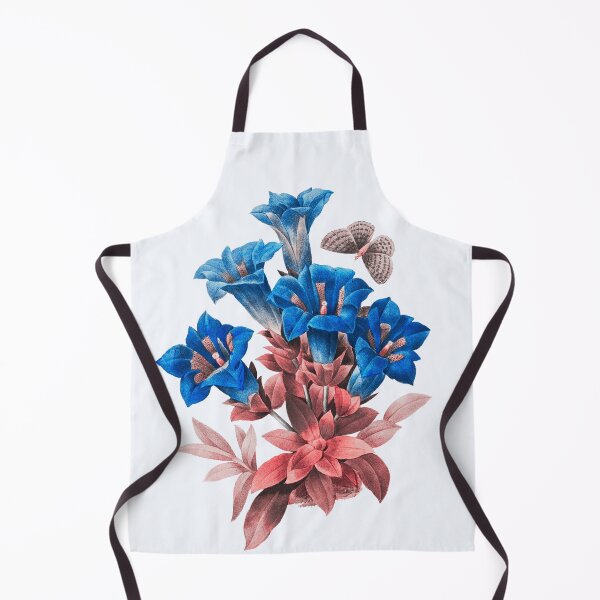 Item preview, Gentiana Acaulis Flower, Alternative Illustration - Blue and Red Rose designed and sold by DaphneKstudio .