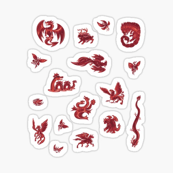 Item preview, Metal Fantasy Creatures Set Red designed and sold by BlazeraptorGirl.