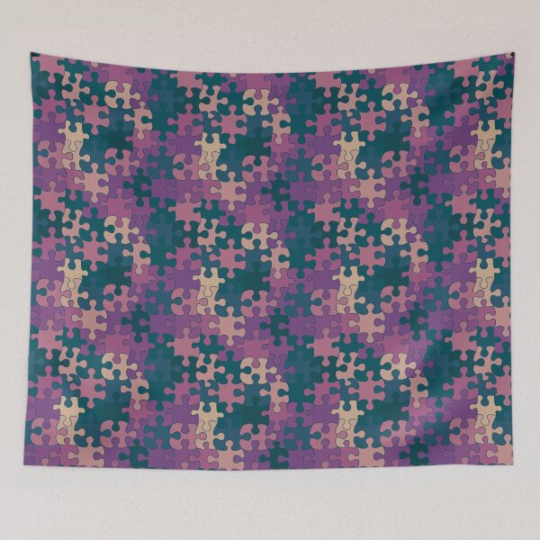 Item preview, Puzzled (Dark Teal and Magenta) designed and sold by Art by Kendra Crae.