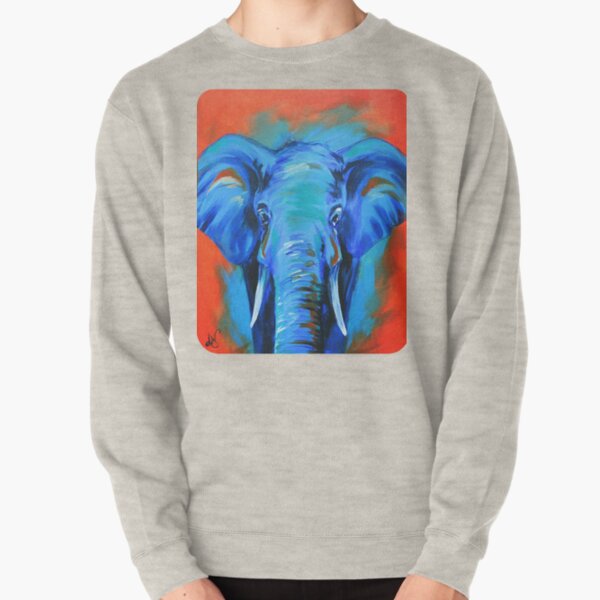 Vibrant Elephant Colorful Painting Pullover Sweatshirt