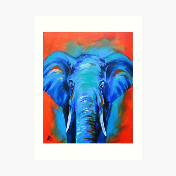 Vibrant Elephant Colorful Painting Art Print