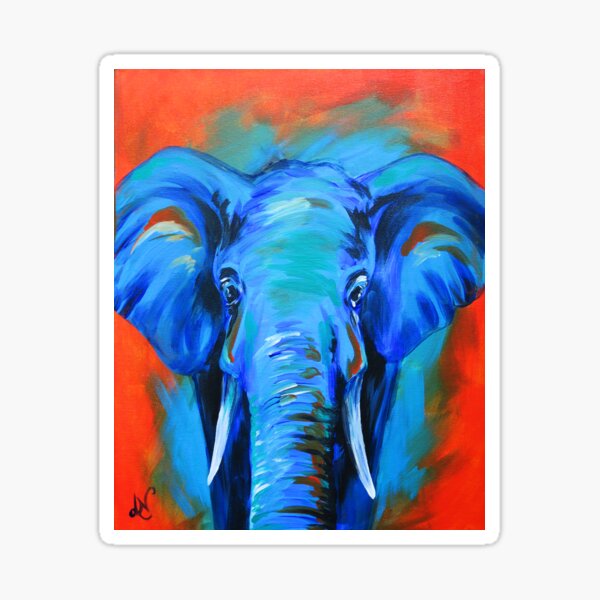 Vibrant Elephant Colorful Painting Sticker