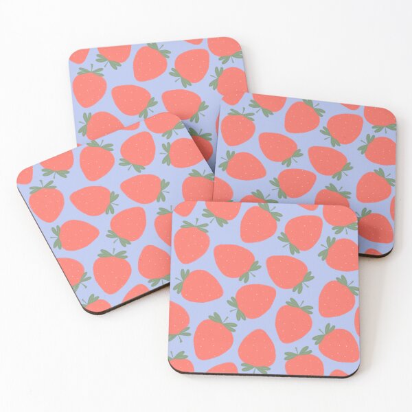Item preview, Cute Strawberries on a Blue Background designed and sold by Jessa Moon.
