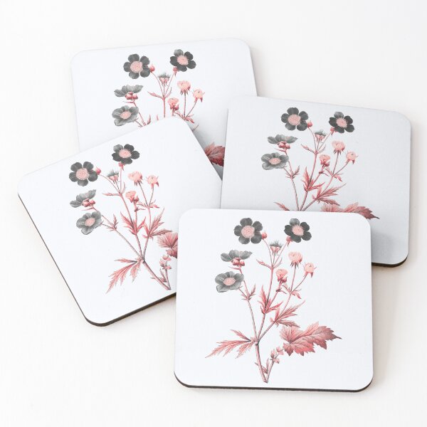 Item preview, Red Avens Flower, Alternative Illustration - Black and Red Rose designed and sold by DaphneKstudio .