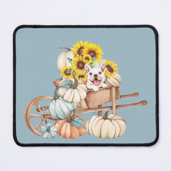 Item preview, Blue Pumpkin Frenchie Mom Watercolor sunflowers Fall Frenchbulldog designed and sold by Mumzy2many.