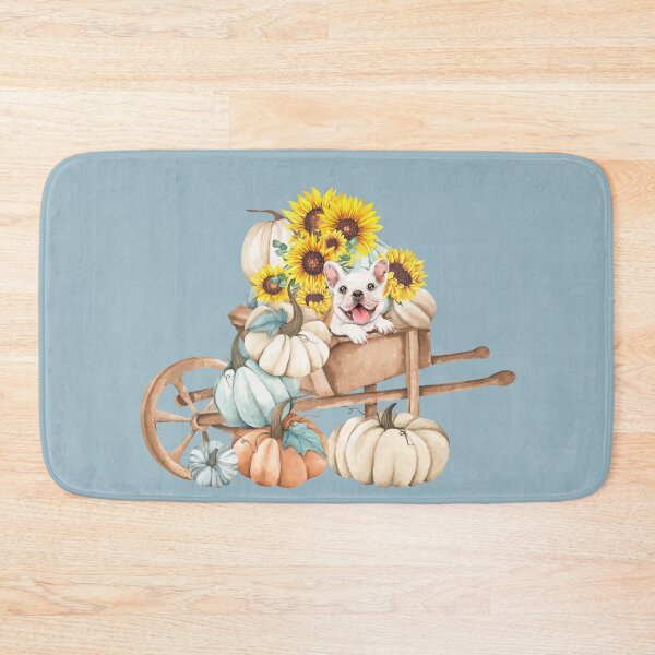 Item preview, Blue Pumpkin Frenchie Mom Watercolor sunflowers Fall Frenchbulldog designed and sold by Mumzy2many.