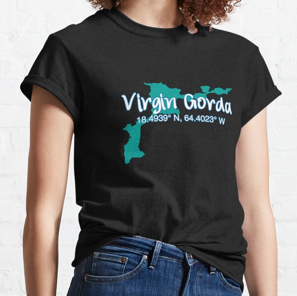 Virgin Gorda Island Coordinates, Tourist Vacation Classic T-Shirt