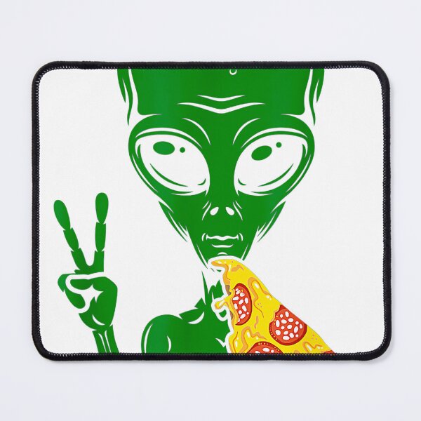 Item preview, Funny Alien Head Eating Pizza UFO Extraterrestrial designed and sold by keritrotter.