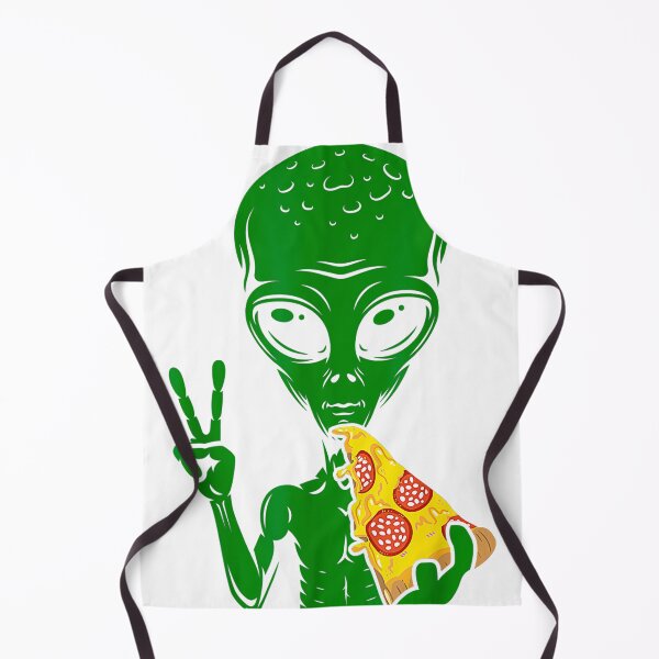 Item preview, Funny Alien Head Eating Pizza UFO Extraterrestrial designed and sold by keritrotter.