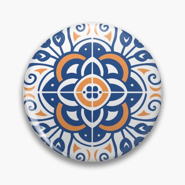 Item preview, Portuguese Tiles - Orange and Blue Solid designed and sold by DesignsByGG.