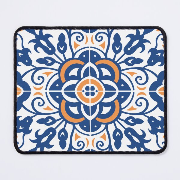 Item preview, Portuguese Tiles - Orange and Blue Solid designed and sold by DesignsByGG.