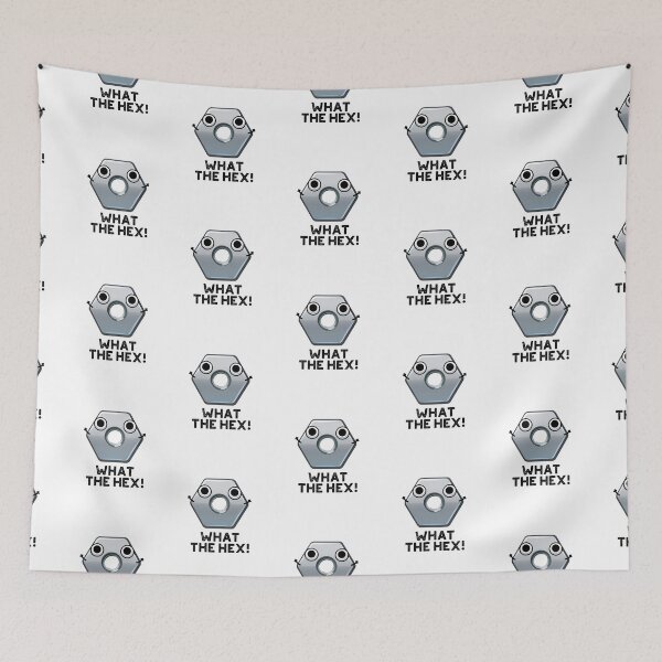 Item preview, What The Hex Funny Hexagon Puns  designed and sold by punnybone.