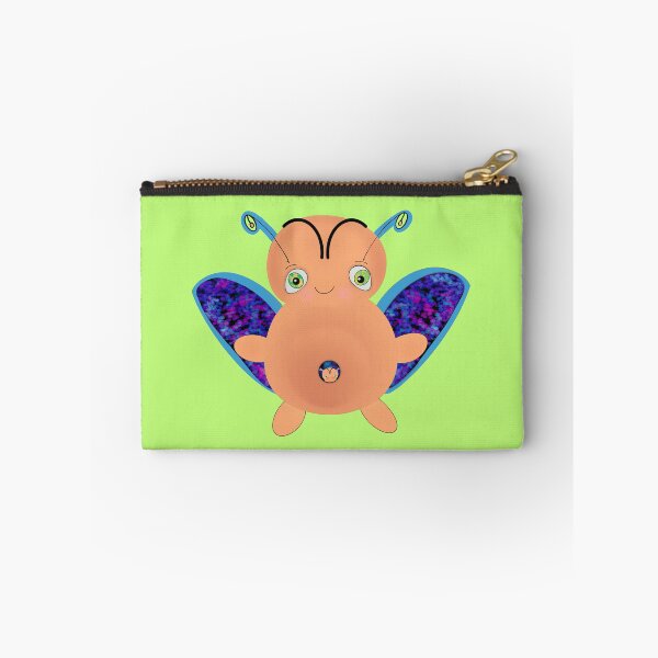 Item preview, OOAK INDIE ART - Flying Baa Bug Monster with Baby - lime green background designed and sold by FlippinTurtles.
