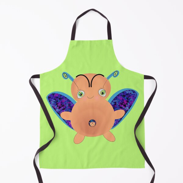 Item preview, OOAK INDIE ART - Flying Baa Bug Monster with Baby - lime green background designed and sold by FlippinTurtles.