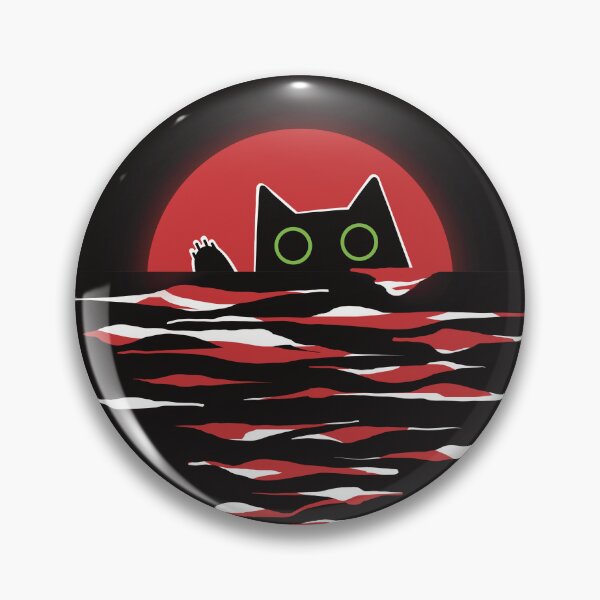 Item preview, cute but menacing blood moon cat rising from the ocean designed and sold by sunfloras.
